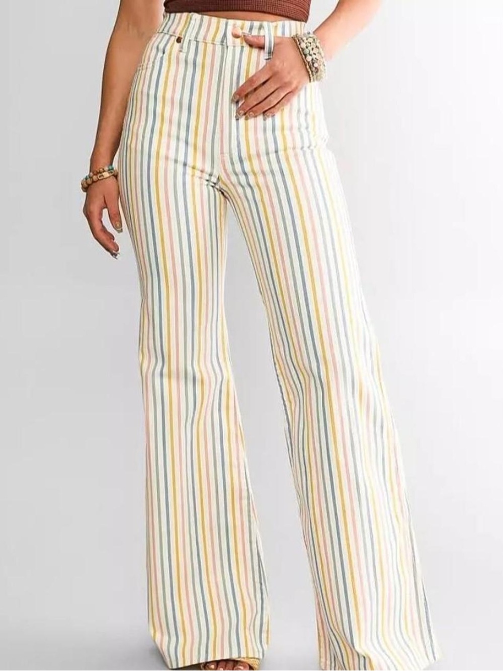 Wrangler Multicolor Striped Flare Jeans Fits like Size 25